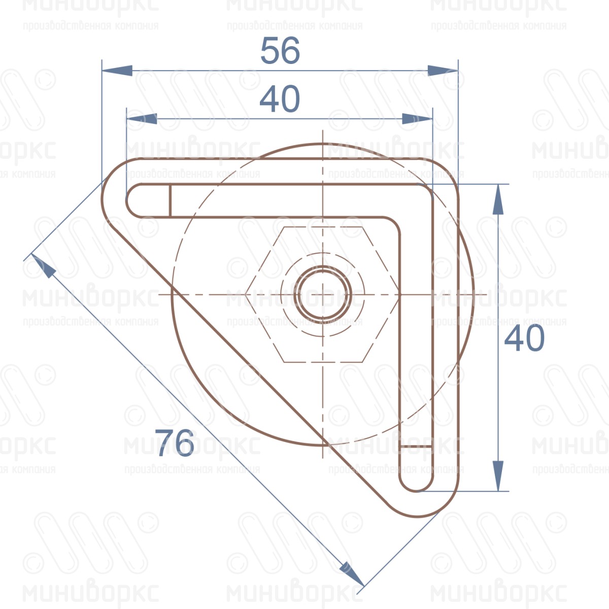 Комплекты опор для уголков и резьбовых опор m8x40 48 – U40-40M8.D48x40 | картинка 6