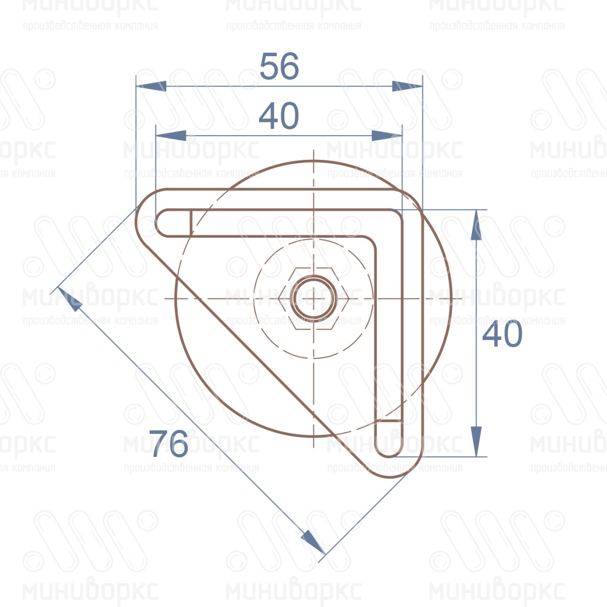 Комплекты опор для уголков и резьбовых опор m10x45 50 – U40-40M10.D50x45 | картинка 6